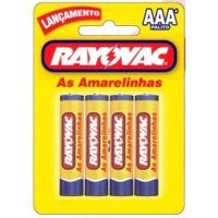 Pilha Rayovac Amarela Aaa Palito C/4